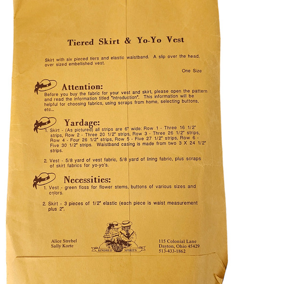 Vintage Kindred Spirit Yoyo vest and tiered skirt pattern - Picture 4 of 4